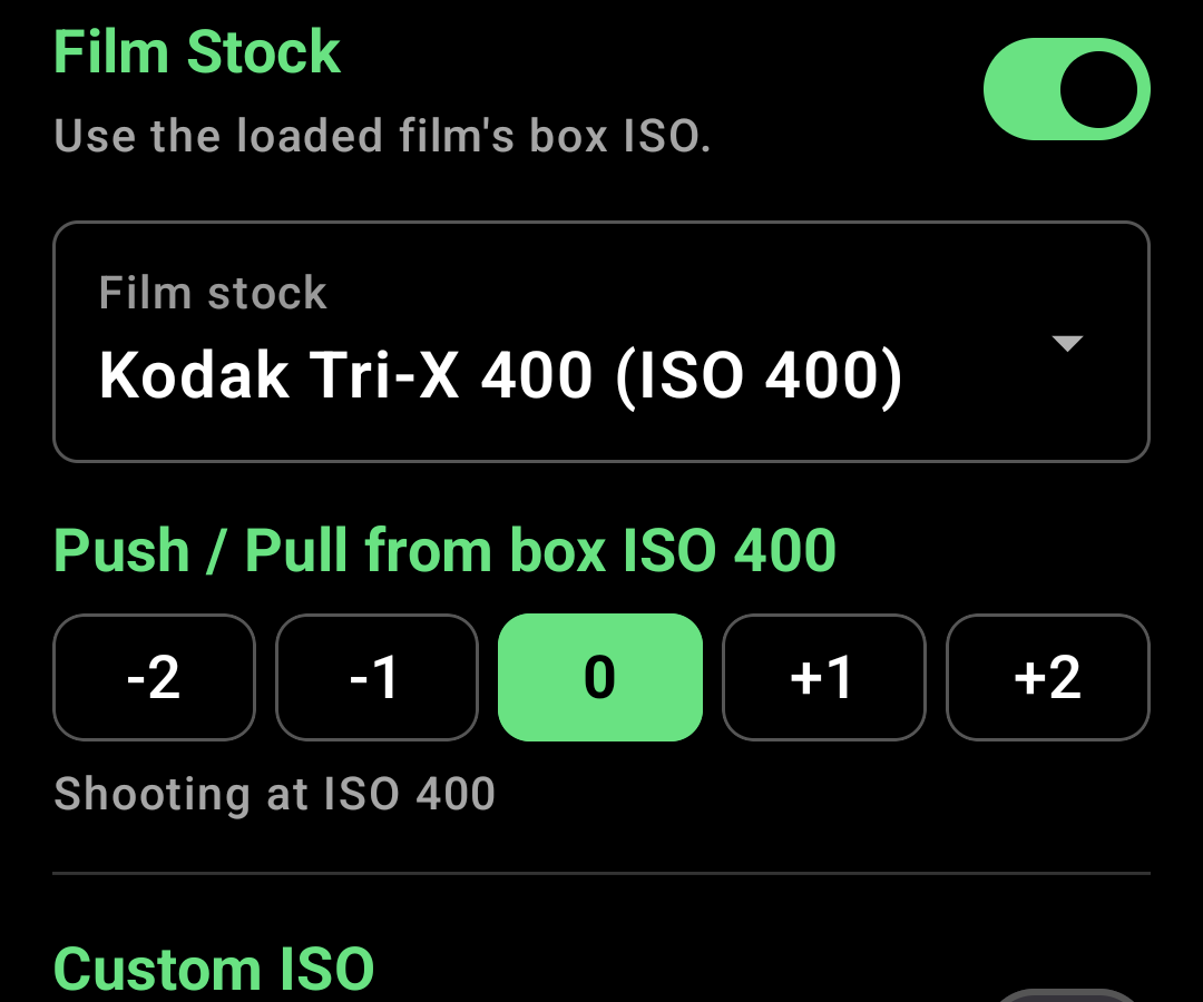 ISO 1 to 12800 range — annotated detail 2
