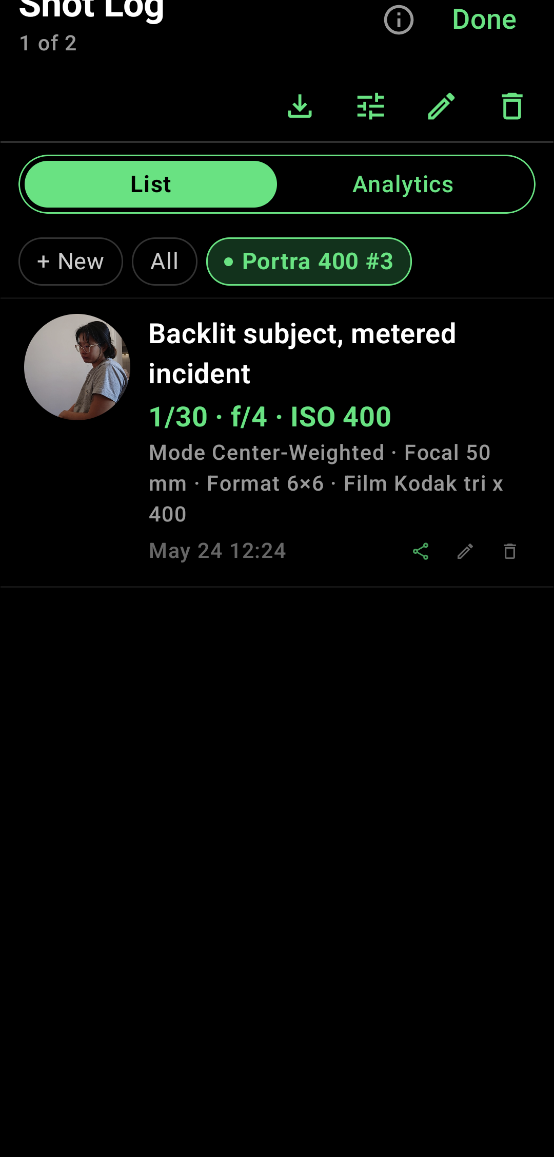 The Digital-to-Analogue Bridge (Logging) feature in Zone Light Meter
