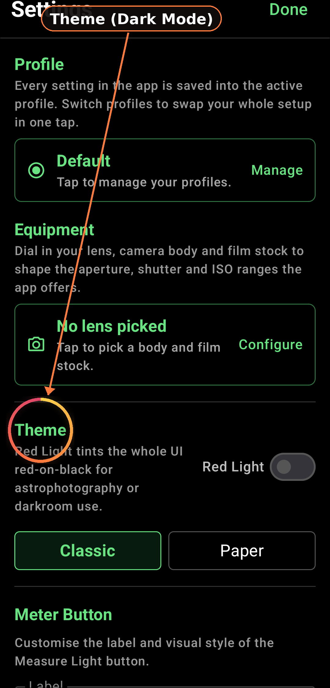Frictionless UI & Hands-Free Operation feature in Zone Light Meter