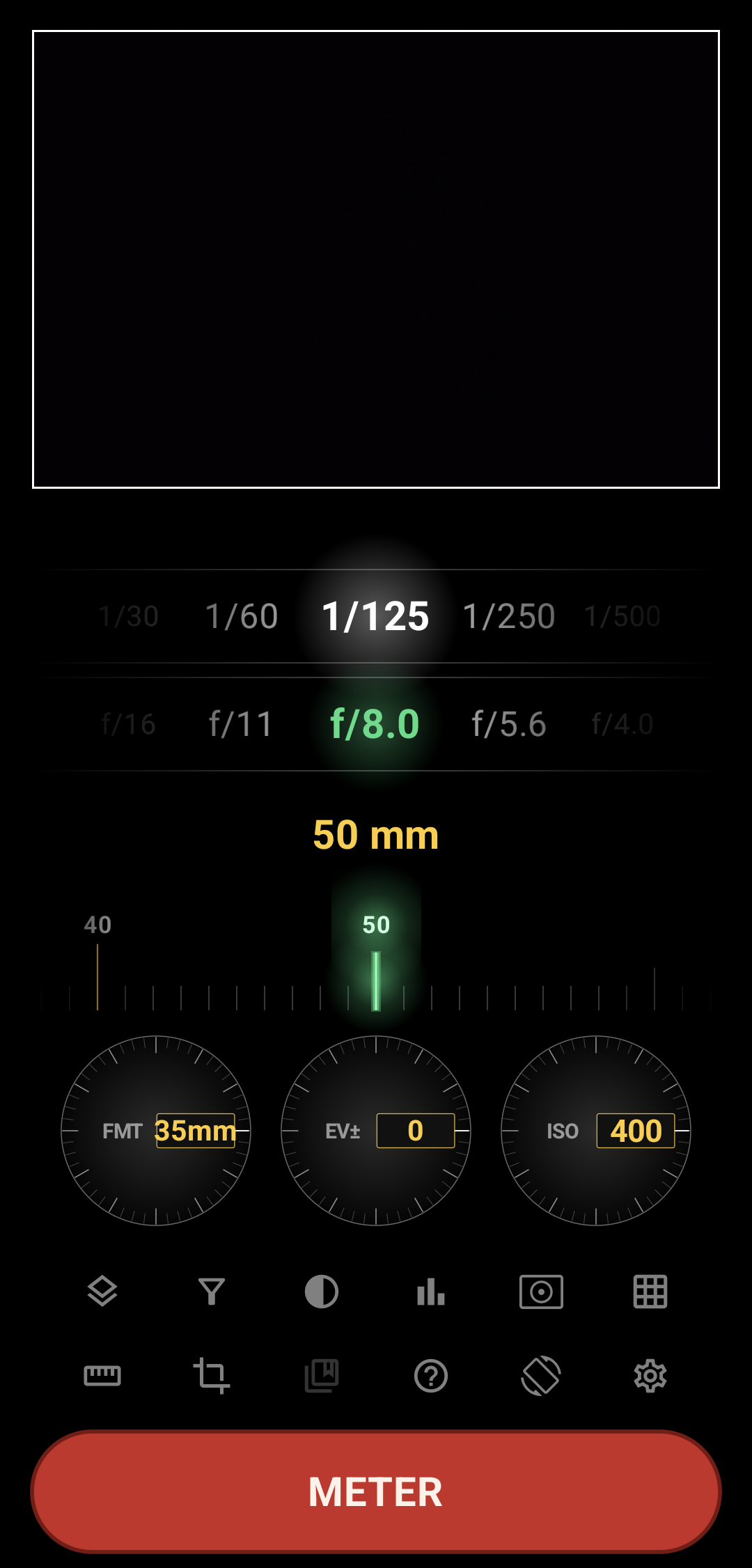 Advanced Light Reading & Metering Modes feature in Zone Light Meter