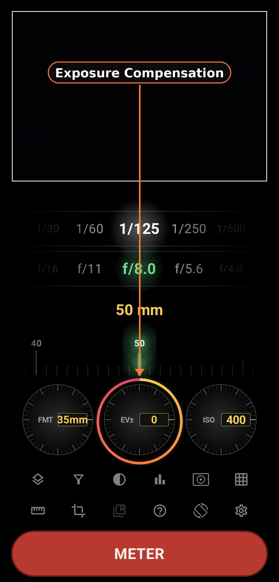 Analogue-Specific Compensations feature in Zone Light Meter