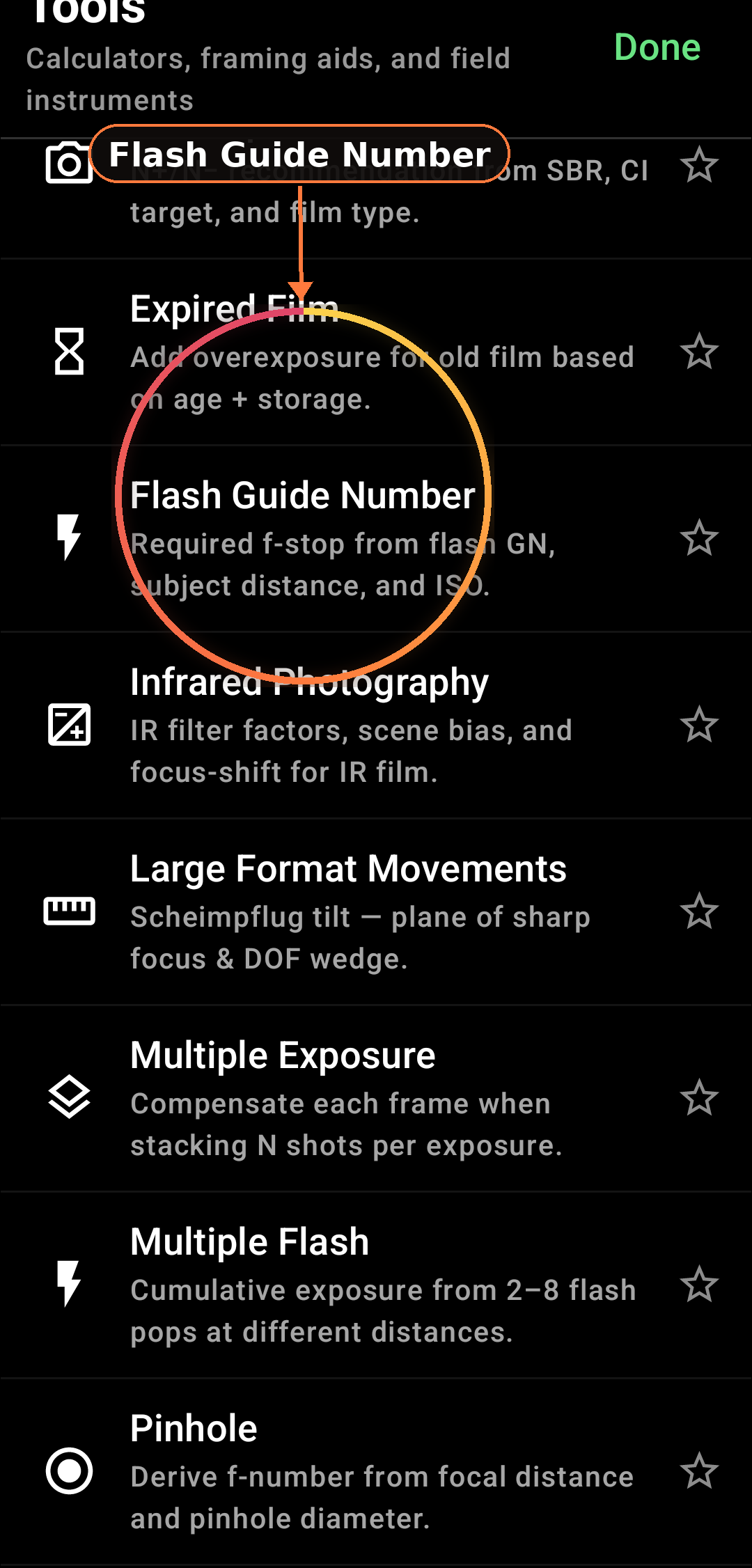 Flash & Distance Computation feature in Zone Light Meter